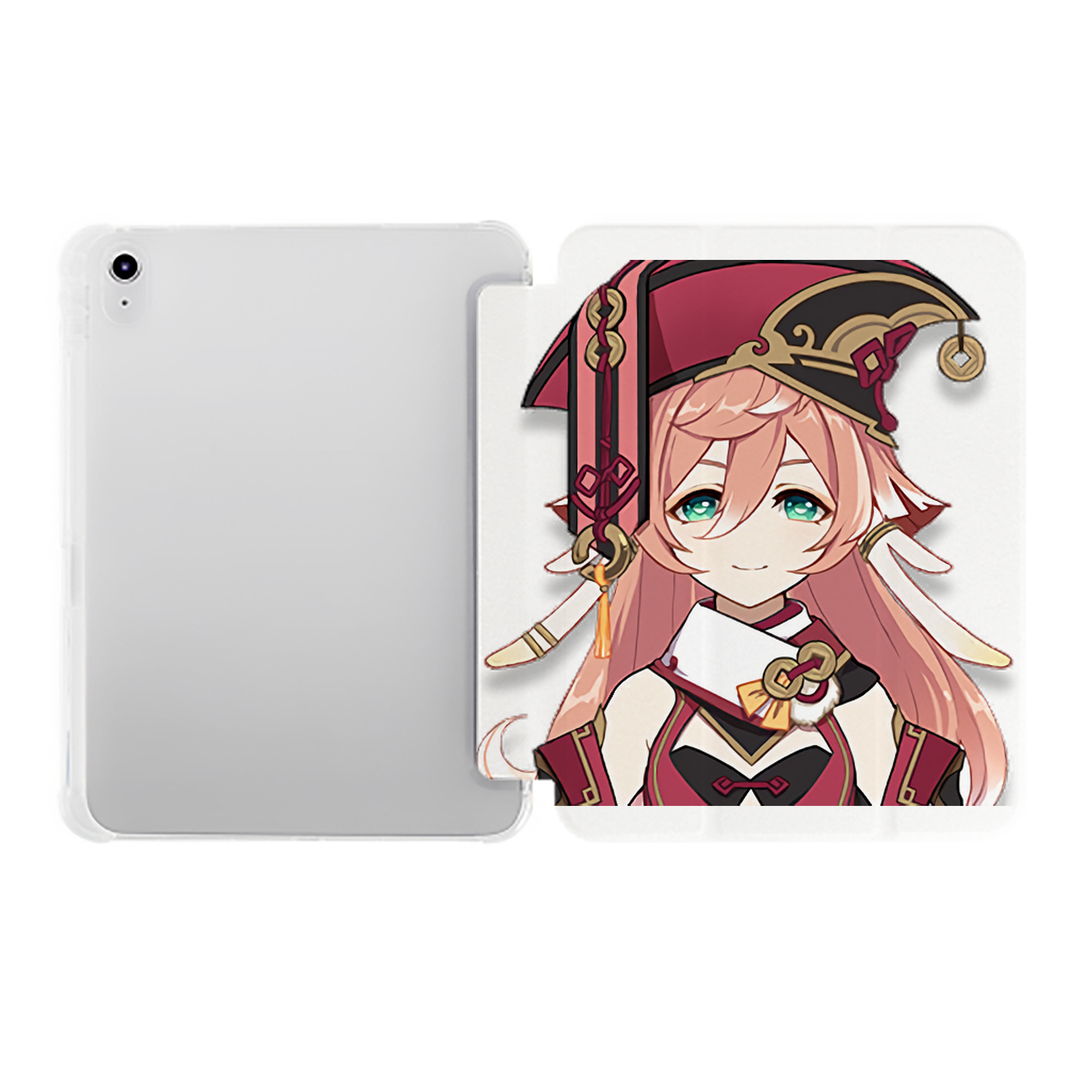 げんし神 ヤンフェイ genshin Yanfei IPad ケース ペン収納付き 三つ折りスタンド PUレザー×シリコン 対応機種9.5/10.5/10.9インチ